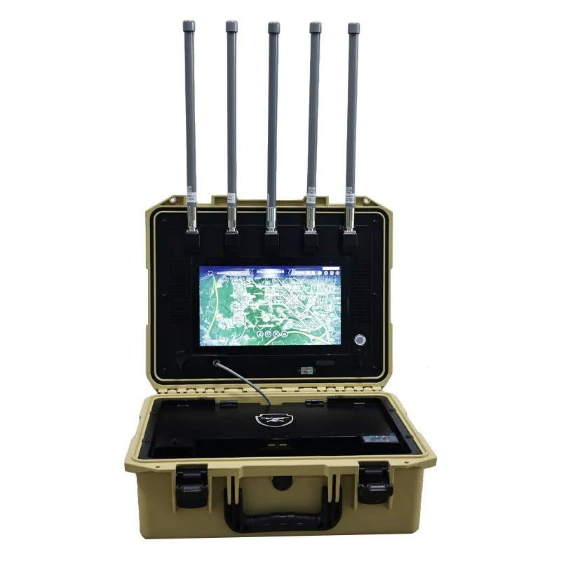Portable Uav Drone Detection Signaling Briefcase Customizable For 1.2g 1.4G 2.4G 5.8g Fpv Detection 45MHz 6000MHz 2-8 Km Range IP65 Anti Drone factory